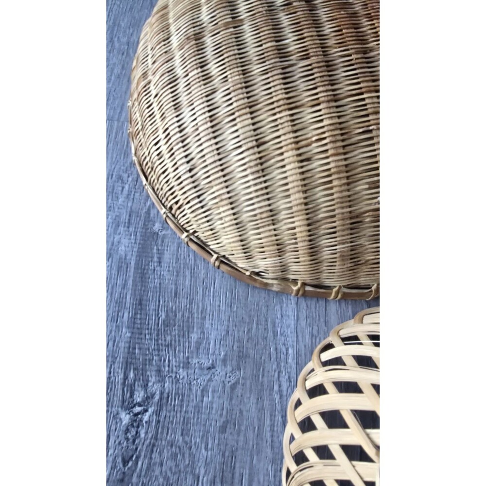 Lot Of 5 Wicker Rattan Basket Decor Boho Vintage Decor Wall / Storage - Picture 5 of 13